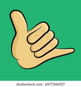 Hang Loose Shaka Hand Cartoon 