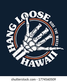 Hang loose sign vector illustration for t-shirt prints and other uses.