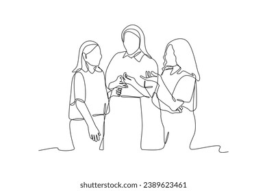 Hang out with girl friend. Hang out minimalist concept. simple continuous line, simple line, black and white design.