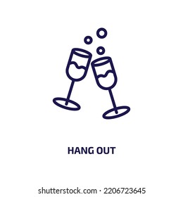 icône du menu déroulant de la collection activités et loisirs. Bande linéaire mince, pendaison, icône de contour de message isolée sur fond blanc. Ligne image vectorielle afficher le signe, symbole pour le web et le mobile