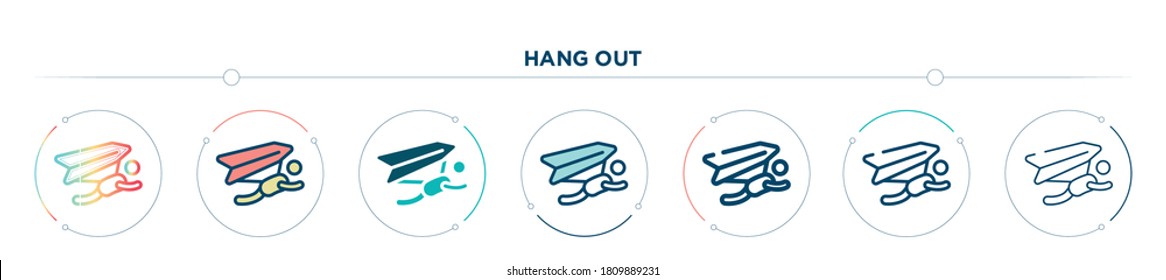 hang out icon designed in gradient, filled, two color, thin line and outline style. vector illustration of hang out vector icons. can be used for mobile, ui, web
