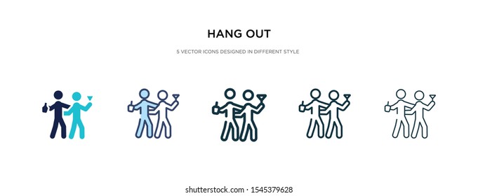 hang out icon in different style vector illustration. two colored and black hang out vector icons designed in filled, outline, line and stroke style can be used for web, mobile, ui