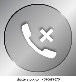 Hang up the phone flat vector icon. Stock illustration