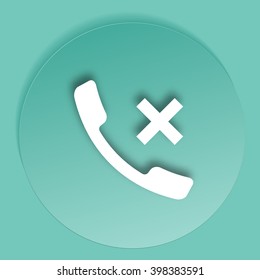 Hang up the phone flat vector icon. Stock illustration