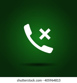 Hang up the phone flat vector icon. Stock illustration