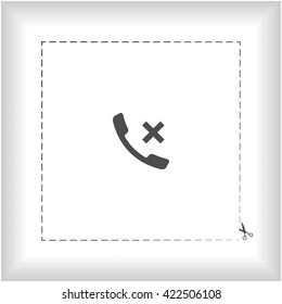 Hang up the phone flat vector icon. Stock illustration