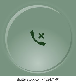 Hang up the phone flat vector icon. Stock illustration