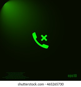 Hang up the phone flat vector icon. Stock illustration