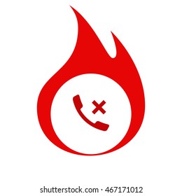 Hang up the phone flat vector icon. Stock illustration