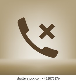 Hang up the phone flat vector icon. Stock illustration