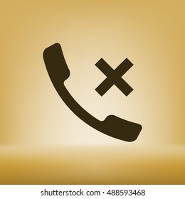 Hang up the phone flat vector icon. Stock illustration