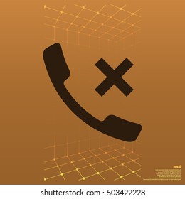 Hang up the phone flat vector icon. Stock illustration