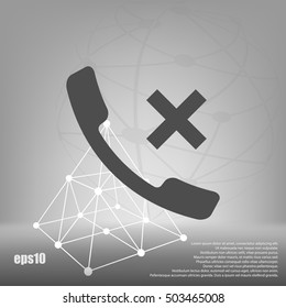 Hang up the phone flat vector icon. Stock illustration