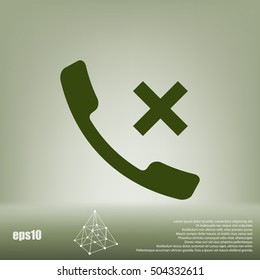 Hang up the phone flat vector icon. Stock illustration