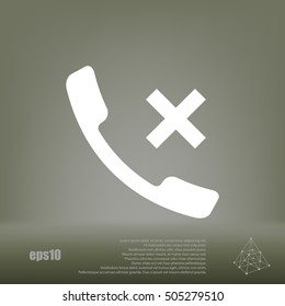 Hang up the phone flat vector icon. Stock illustration