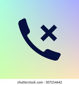 Hang up the phone flat vector icon. Stock illustration
