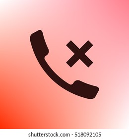 Hang up the phone flat vector icon. Stock illustration