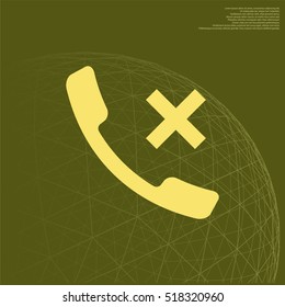 Hang up the phone flat vector icon. Stock illustration