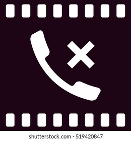 Hang up the phone flat vector icon. Stock illustration