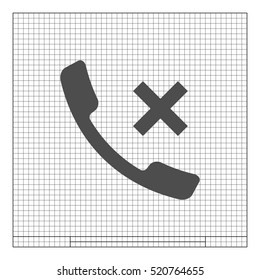 Hang up the phone flat vector icon. Stock illustration