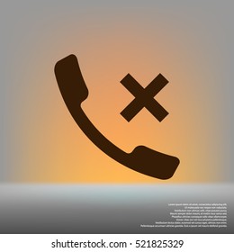 Hang up the phone flat vector icon. Stock illustration
