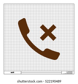 Hang up the phone flat vector icon. Stock illustration