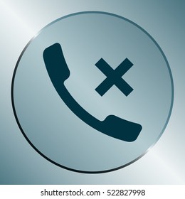 Hang up the phone flat vector icon. Stock illustration