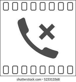 Hang up the phone flat vector icon. Stock illustration