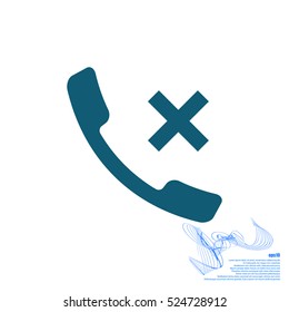 Hang up the phone flat vector icon. Stock illustration