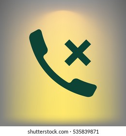 Hang up the phone flat vector icon. Stock illustration