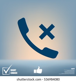 Hang up the phone flat vector icon. Stock illustration