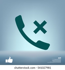 Hang up the phone flat vector icon. Stock illustration