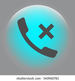 Hang up the phone flat vector icon. Stock illustration