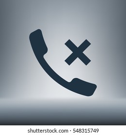 Hang up the phone flat vector icon. Stock illustration