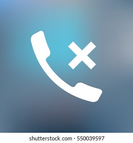 Hang up the phone flat vector icon. Stock illustration