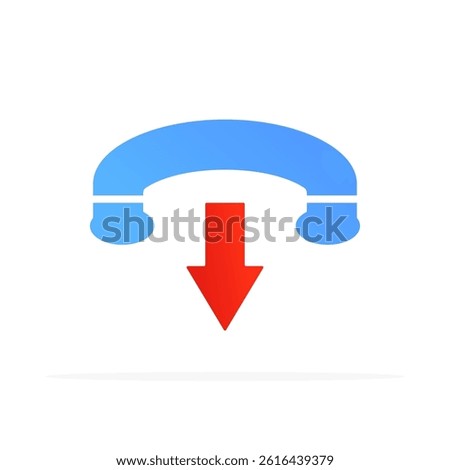 hang up phone icon, colored flat vector. modern and minimalist design.
