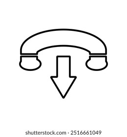 hang up phone icon. line vector isolated on white background. trendy and modern design	