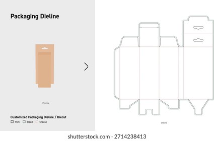 Hang Tab Packaging Box Dieline Template
