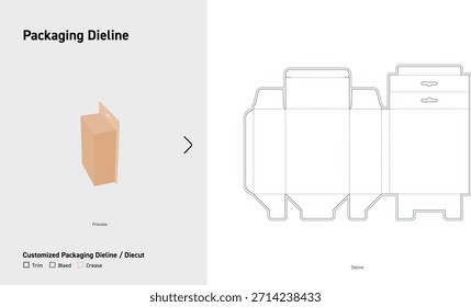 Hang Tab Packaging Box Dieline Template