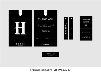 hang tag and clothing label set design template for your business