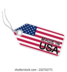 hang tag with flag of the USA and text MADE IN USA