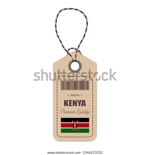 Hang Tag Made Kenya Flag Icon Stock Vector (Royalty Free) 1346213333