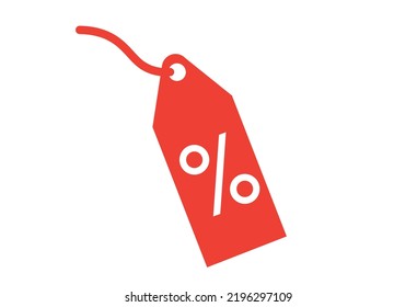 A Hang Tag with percentage icon for sale or shopping mall promotional events. Editable Clip Art.