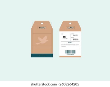 hang tag and price tag  illustration template design front and back