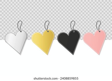 hang tag or price label in love shape in vector