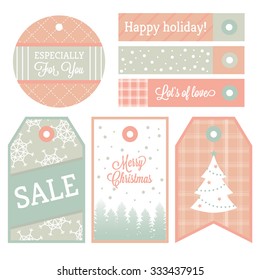 Hang Tags with Christmas and Winter Theme, Seasonal, Vector Illustration