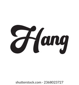 hang text on white background.