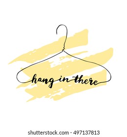 Hang There Phrase Inscribed Clothes Hanger Stock Vector (Royalty Free ...