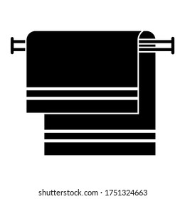Hang towel icon in modern silhouette style design. Vector illustration isolated on white background.