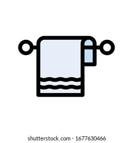 hang towel vector flat color icon 